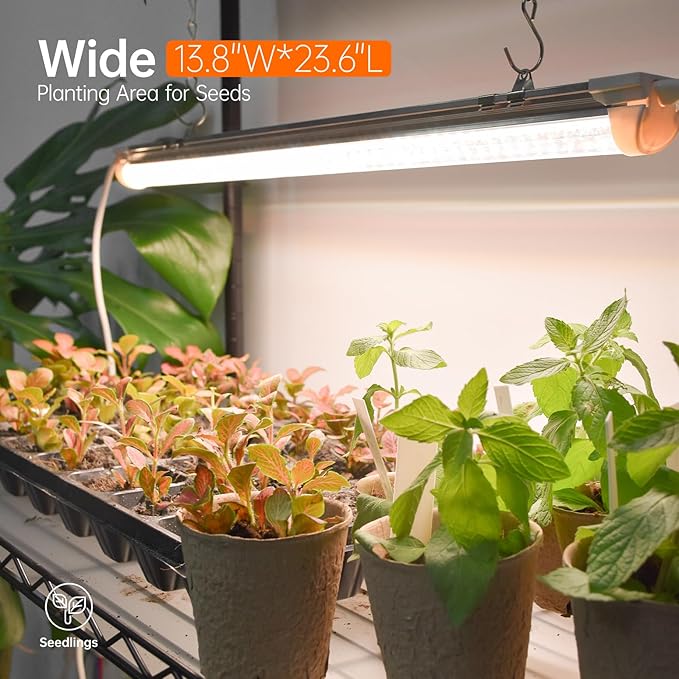 Bstrip Plant Shelf with Grow Light with Timer, Plant Stand with Adjustable Rack and Wheels, 3 Pack 72W T8 2FT Full Spectrum Grow Lights for Indoor Plants, Seed Starting, Seed Tray, 23.5"x13.8"x59"