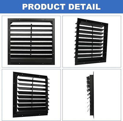 18 Inch Automatic Gravity Shutter Louver Vent, Aluminum Exhaust Shutters Louver for Windows Outside, Home Attics, Greenhouse Vent