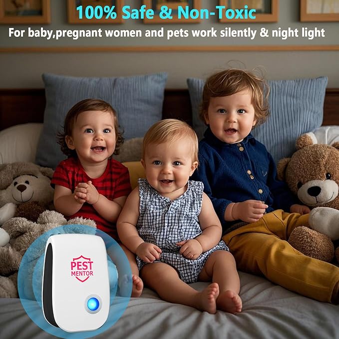 Pest Repeller Ultrasonic & Pest Repellent 10 Pack Ultrasonic Mice Repellent for Insect, Roaches, Spiders, Bugs, Mosquitoes, Pest Control for House Garage RV Hotel Mouse Repellent Pest Control Device