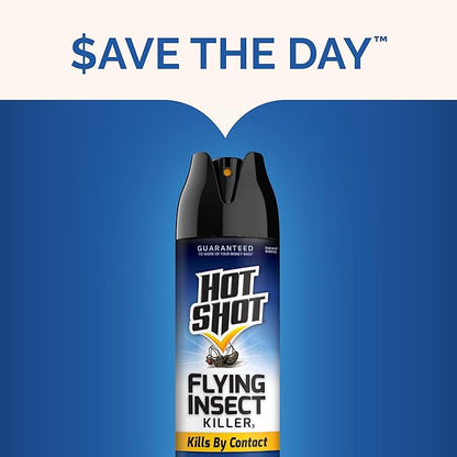 Hot Shot Flying Insect Killer, 15 Ounces, Aerosol Formula Kills Houseflies, Mosquitoes and Other Listed Flying Insects by Contact Indoors and Outdoors with Clean Fresh Scent, 3 Pack