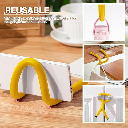 20 Pcs 17 Inch EVA Foam Twist Rubber Ties Reusable Bendable Cable Tie Straps Flexible Heavy Duty Twisty Ties for Organizing Cords Bundling (Yellow)