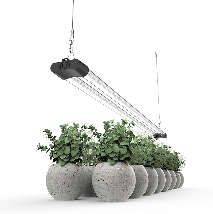 LED Grow Light Full Spectrum Light Linkable 5000K Daylight + 660nm Red Indoor Plant Lighting Fixture (4-Pack 4 FT)