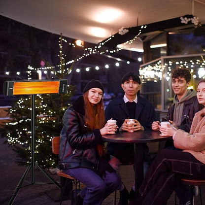 ROVSUN 1500W Outdoor Electric Heater, Patio Freestanding/Wall-mounted Heater with 12H Timer, Adjustable Heights, 3 Modes, 3s Instant Heating for Indoor Outdoor Backyard Garage (1 Set)