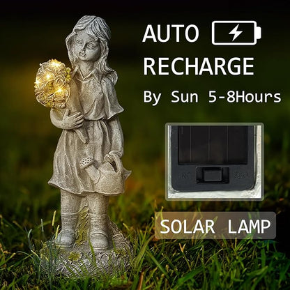 12.5” Solar Angel Fairy Night Garden Light Statue, Outdoor Lawn Decor, LED Yard Art, Patio Accent, Landscape Path Light, Waterproof, Unique Gift, Solar Powered Statue, Enchanting Sculpture