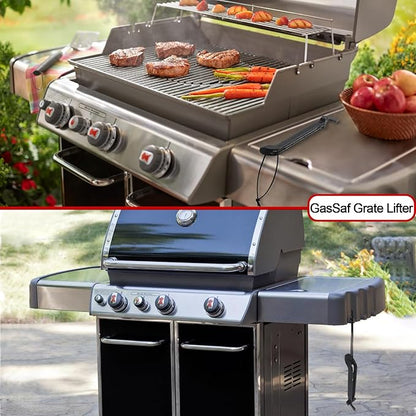 GasSaf 19.5" Grill Grates and Cooking Grate Lifter for Weber Genesis 300, Replacement Parts for Genesis E310 E320 E330 EP310 EP320 EP330 S310 S320 S330 Grills, Cast Iron BBQ Parts for Weber 7524 7528