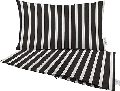 RSH DECOR: Sunbrella Pillow Covers Set of 2 | Covers Only - 20" x 12" | Outdoor Lumbar Pillow Covers Crafted with Sunbrella Performance Fabric | Shore Classic