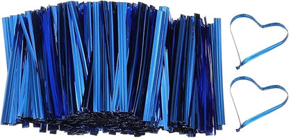 PATIKIL Bag Twist Ties 2 Inch, 800 Pcs Metallic Bread Ties for Treat Plastic Bags Gift Wrapping Candy Coffee Bag Plant Party Cake Favor, Blue
