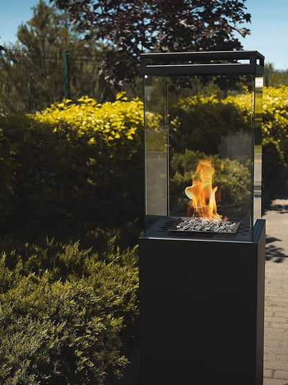 Planika Lighthouse - Patio Heater Outdoor Fireplace for Patio Fueled with Propane Gas 20 lbs cylider - Cover and Regulator Included