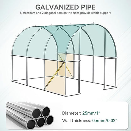 YITAHOME 10'x6.5'x6.5' Greenhouses Large Walk-in Green House Heavy Duty Tunnel Green Houses Outdoor Portable Plant Gardening Upgraded Galvanized Steel Frame Zipper Doors 5 Crossbars Garden