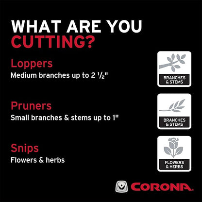 Corona BP 6250 Forged Steel Aluminum Handles Bypass Hand Pruner - 1 inch Cut Capacity Stem and Branch Garden Shears, Red