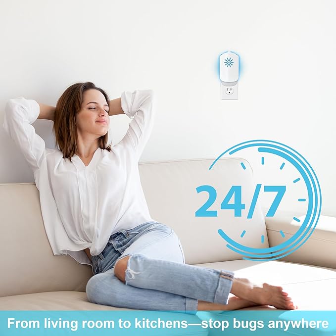 Flying Insect Trap Indoors, Gnat Killer Indoor Captures Fruit Flies, Mosquito and Gnats, Gnat Traps for House Indoor (1 Plug-in Base + 2 Cartridges)