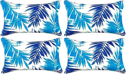 JMGBird Outdoor Pillows Waterproof Set of 4 Outdoor Throw Pillows with Insert Included 12×20 Inch Outdoor Lumbar Pillows for Patio Furniture