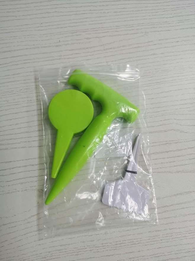 Seed Planter Tool, 6.9" Dibber Garden Tool, Plastic Dibbler Tools for Planting, Seed Dispenser, Bulb Digger Garden Planter for Sowing Seeds, Bulbs, Digging (with Plant Labels)