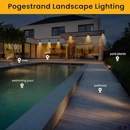 Low Voltage Landscape Lighting,8 Pack Outdoor LED Landscape Spotlights with Transformer 27V Garden Lights Pathway Lights IP65 Waterproof 3000K Warm White