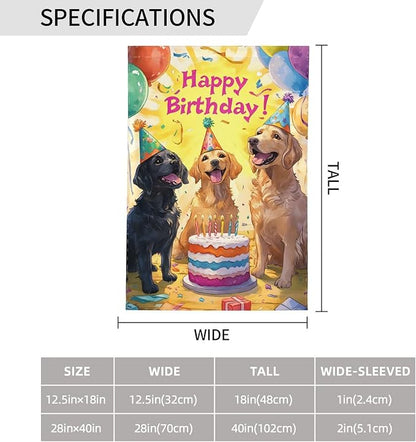 Birthday Dog Garden Flag Vertical Double Sided Outdoor Yard Flags 12.5x18 Inch Burlap Banners Vertical Double Sided for Outdoor Decor Lawn