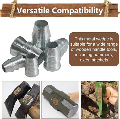 21 PCS Extended Round Axe Handle Wedge Safety Metal Wedge Hammer Handle Wedges Steel Wedge Kit for Axe Hammer Sledge (0.31/0.39/0.47 Inch)