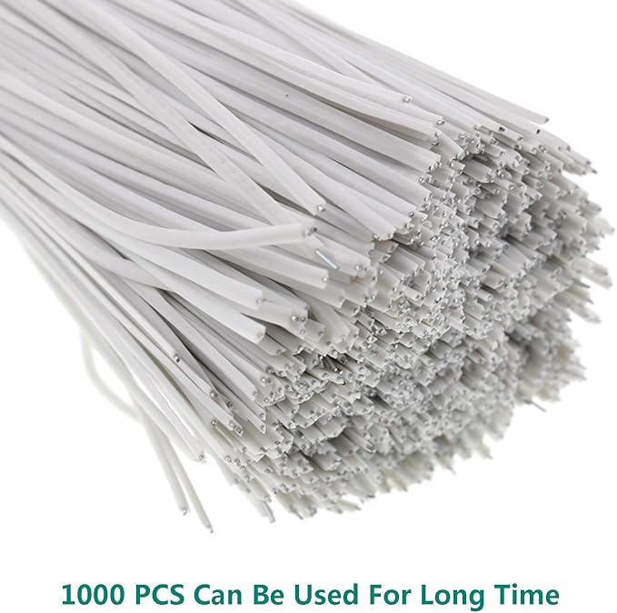 6 Inch Twist Ties,Ulifestar Cable Ties Bag Ties Plastic Coated Twist Ties 1000 Pack (White)