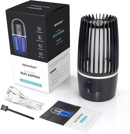 Tiptop Home Bug Zapper Indoor, Rechargeable Bug Zapper with Powerful Fan & Large Storehouse for Gnats, Moths, Fruit Flies, Indoor Insect Killer Trap for Bedroom, Office, Kitchen