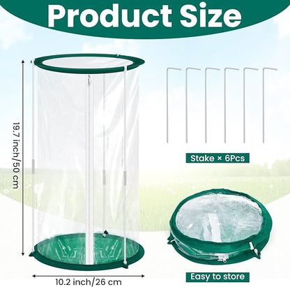 Nuanchu 2 Pieces Mini Greenhouse 19.7 x 10.2 Inch Portable Plant Flowers Mini Cover PVC Clear Greenhouse for Indoor Outdoor Gardening