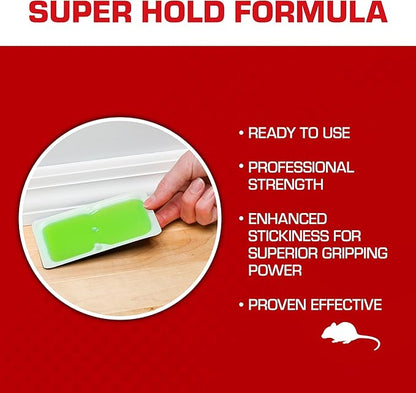 Tomcat Super Hold Glue Traps Mouse Size for Mice, Cockroaches, Spiders, and Scorpions, Ready-To-Use, 4 Traps (2-Pack)