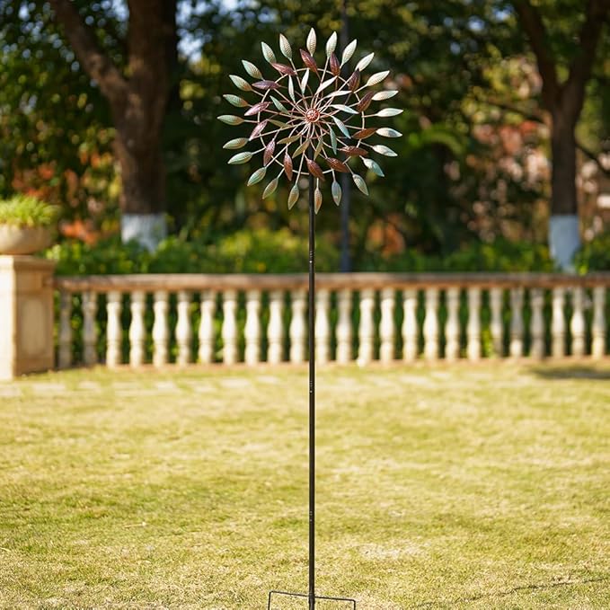 VEWOGARDEN Large Kinetic Wind Spinners Outdoor Metal Leaf Wind Sculptures & Spinners for Yard Garden Lawn Patio Decorations