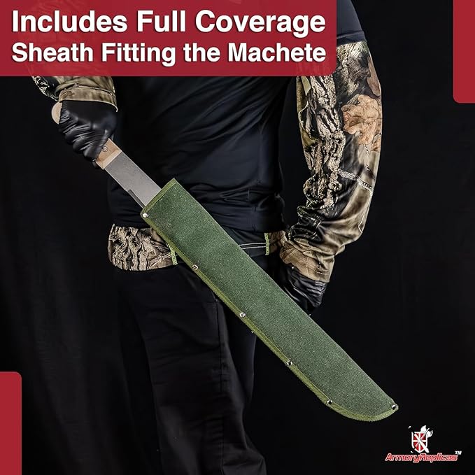 Armory Replicas Full Tang Machete Knife - Multipurpose Outdoor Camping Tool