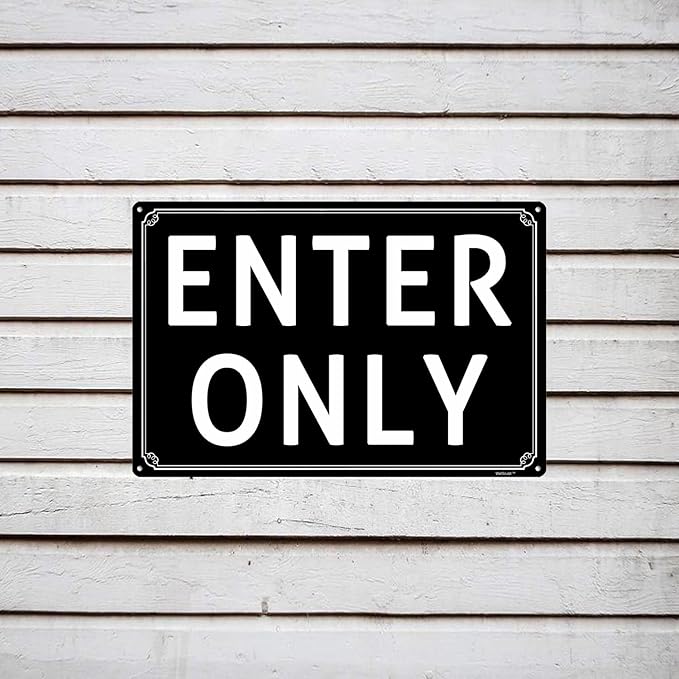 12x16" Enter Only- Do Not Enter Parking Lot Sign - High-Intensity Grade Aluminum, Weatherproof & Fade-Resistant, Ideal for Outdoor & Indoor Use - Curbside Sign