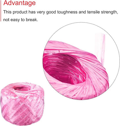 MECCANIXITY Polyester Nylon Plastic Rope Twine Household Bundled for Packing Gardening Craft,150m Length,Pink