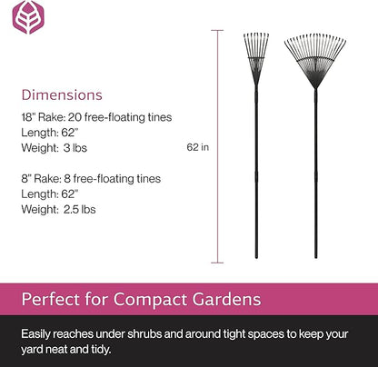 Yard Butler World’s Greatest Rakes | Heavy Duty All Steel Rake with Ergonomic Garden Claw, Free-Floating Tines & Long Metal Handle – Lawn, Yard, Bed, Landscape for Leaves, Grass & Debris,, Bundle Pack