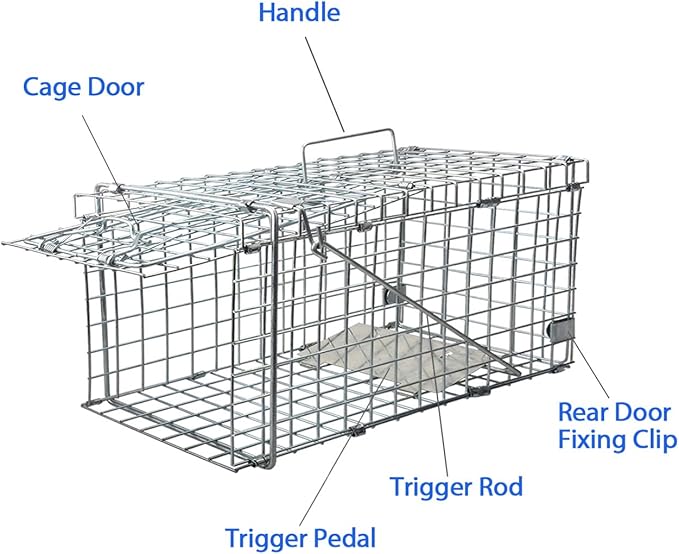 Gingbau Foldable Squirrel Trap Heavy Duty Humane Live Animal Cage Trap - 17.3” x 7.4” x 8.2”