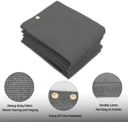 SUNNY GUARD Shade Cloth Custom Size 6x7 FT Sun Shade Screen Fabric Shade Cover Tarp with Grommets for Pergola Backyard Garden, Dark Grey(We Customized)