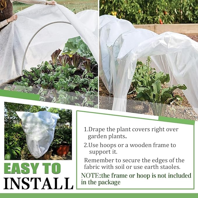 Plant Covers Freeze Protection, 5FT x 30FT 0.9oz Reusable Floating Row Cover Plant Blankets Frost Cloth for Clod Winter Frost Sun Pest Protection