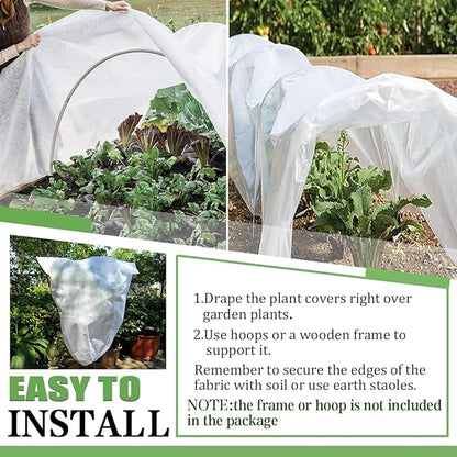 Plant Covers Freeze Protection, 7FT x 100FT 0.9oz Reusable Floating Row Cover Plant Blankets Frost Cloth for Clod Winter Frost Sun Pest Protection