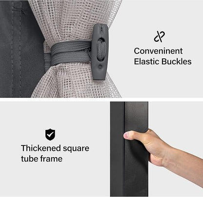 LAUSAINT HOME Outdoor Patio Gazebo 10'x10' with Expansion Bolts, Heavy Duty Gazebos Shelter Party Tent with Double Roofs, Mosquito Nettings and Privacy Screens for Backyard, Garden, Lawn, Smoke Grey