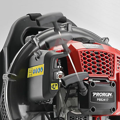 PRORUN 51.7cc 570 CFM 250 MPH Gas-Powered 2-Cycle Backpack Leaf Blower, PBB2417