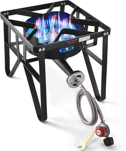 ARC Advanced Royal Champion ARC Propane Burner, 200,000 BTU Propane Stove with 0-20 PSI Regulator, Outdoor Burners for Cooking Gas Burner Gas Cooker Single Burner for Outdoor Cooking