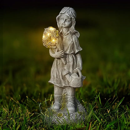 12.5” Solar Angel Fairy Night Garden Light Statue, Outdoor Lawn Decor, LED Yard Art, Patio Accent, Landscape Path Light, Waterproof, Unique Gift, Solar Powered Statue, Enchanting Sculpture