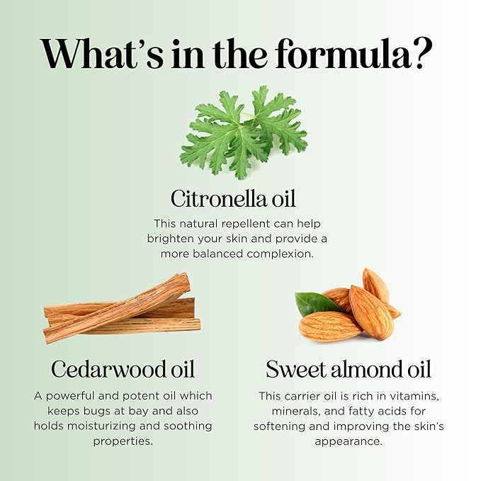 Natural Bug Repellent Spray for Body - DEET Free Bug Spray for Kids & Adults for Ticks Mosquitoes & Insects - Made with Citronella Rosemary & Lemongrass - Light Scent Vegan & Cruelty Free (4 Fl Oz)