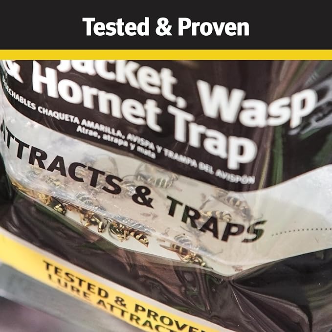 Raid Yellow Jacket, Wasp & Hornet Trap, 6 Pack, Disposable, Convenient, Hanging Fly Trap Bags with Food-Based Lure, No-Spray Outdoor Fly Traps Suitable Defense for Yards, Patios & Campsites