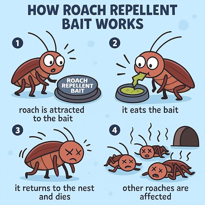 32PCS Roach Bait & Killer – Effective Cockroach Repellent and Gel for Quick Elimination of Indoor Roach Nests, Suitable of Roaches, Easy to Use, Perfect Solution for Hard-to-Reach Areas.