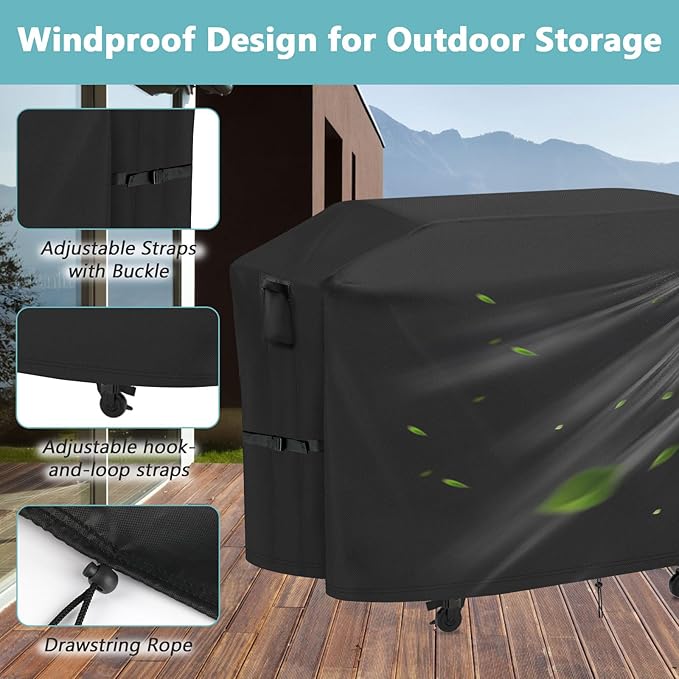 Grill Cover for Nexgrill Daytona 720-1057 3-Burner Griddle, 60 Inch Waterproof Outdoor BBQ Griddle Cover - 60 x 28 x 34 Inch