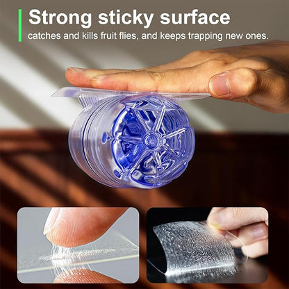 50 Pack Fruit Fly Trap Covers, Double-Sided Sticky Adhesive Cards for Gnats, Fruit Flies, Moths, Kitchen Insect Control (50 Pcs)