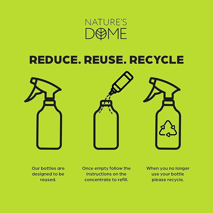 Nature's Dome Pest Control Starter Kit – Makes 3 Bottles (16 oz Each) – Eco-Friendly, Plant-Based Formula for Ant, Roach, Spider, Fly, Flea & Insect Control – Child & Pet Safe for Indoor/Outdoor Use