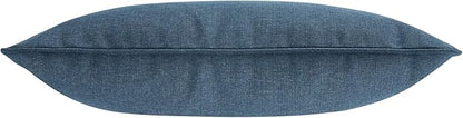 Outdoor Lumbar Pillows Water Resistant 12x20 inch,Decorative Throw Pillow Set of 2 with Insert,Hidden Zipper Headrests for Patio Furniture Sofa Couch Chair(Denim Blue)