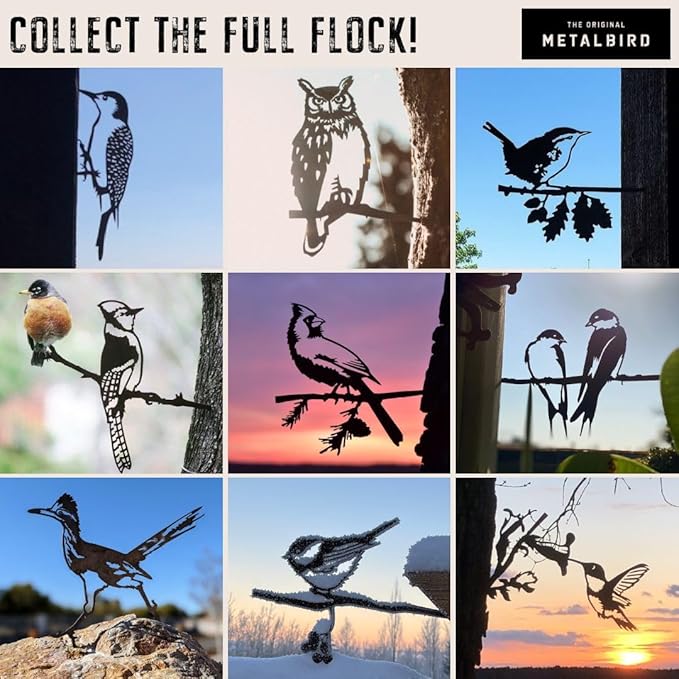 METALBIRD - Peregrine Falcon - Outdoor Tree Ornaments in Corten Steel - Metal Art Proudly Made in The USA