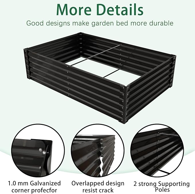 68.7" Raised Garden Bed with Greenhouse Cover, Galvanized Steel Planter Box with Open Bottom Drainage, Dual Use Outdoor Metal Planter for Vegetables Flowers and Herbs