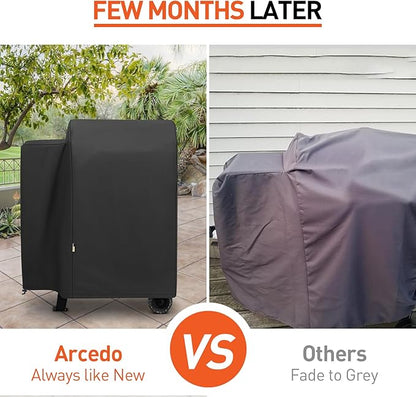 Arcedo Grill Cover Compatible with Pit Boss Lexington 500, Lexington 540, Pro 600 and Tailgater, Heavy Duty Waterproof Wood Pellet Smoker Cover, All Weather Protection for Onyx Edition Grill