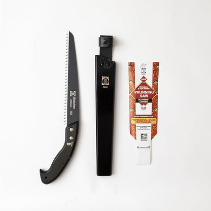 Saboten Japan 9.4" Japanese Pruning Saw – Fluorine-Coated High-Carbon Steel Blade, Traditional Wooden Handle, Precision Pull Cut Tool for Branches – forest Originals, Made in Japan