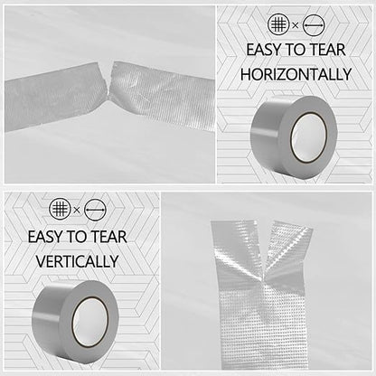 SWRT 24-Pack 9 Mil Silver Heavy Duty Duct Tape Strong Adhesive, 2 Inch x 720 Yd Duct Heavy Duty Waterproof All Weather Gray Duct Tape No Residue Sealing & Patching for Indoor&Outdoor Repair