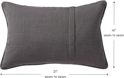 Greendale Home Fashions Sunbrella 21'' x 14'' Rectangle Outdoor Throw Pillow with Removable Cover (Set of 2), Canvas Coal